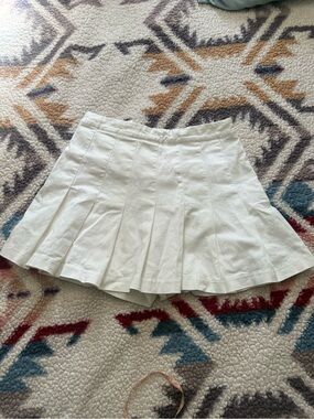 White Pleated Mini Skirt Boutique Cotton Candy LA Coquette Schoolgirl Preppy Cut